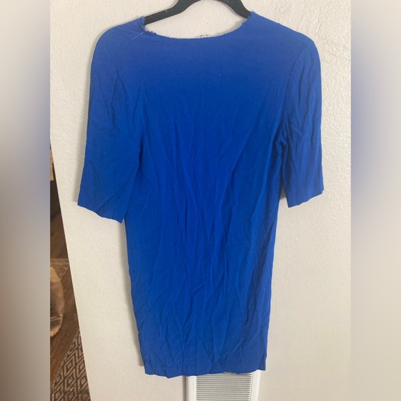 Sandro Blue V-Neck Mini Dress Size 1 (US 4) - Picture 9 of 9